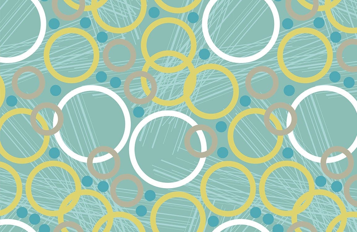 Abstract Geometric Teal Gold Mural Wallpaper