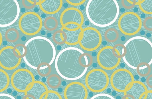 Abstract Geometric Teal Gold Mural Wallpaper