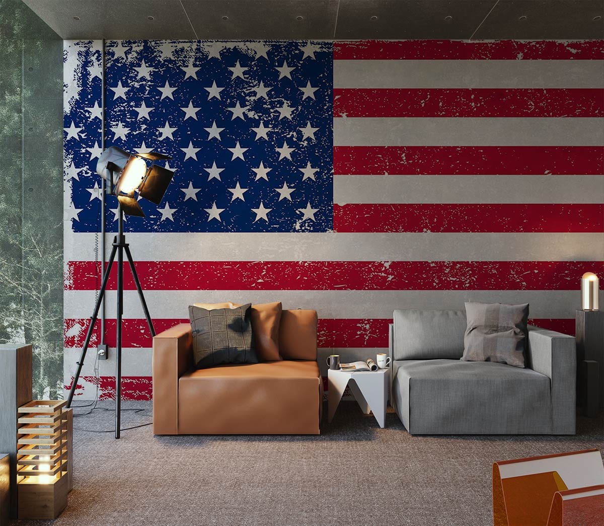 Vintage American Flag Custom Wallpaper