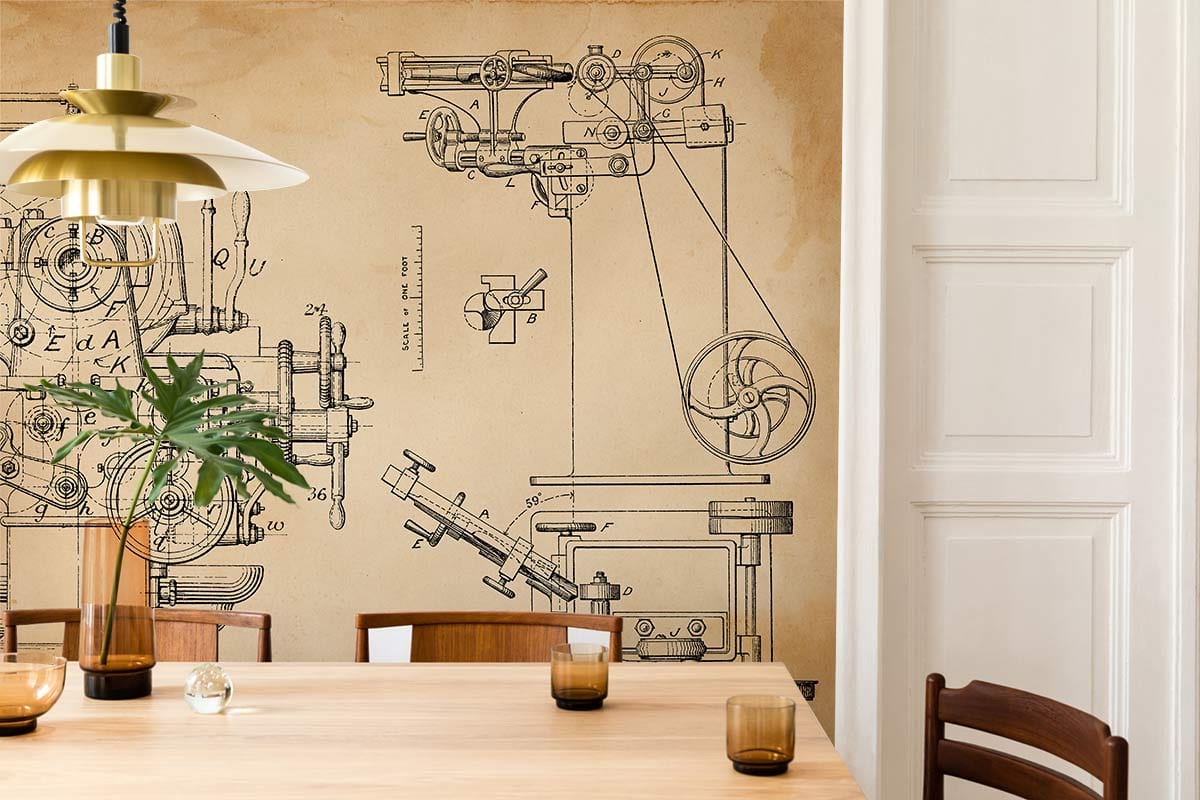 remarkable wall mural design for dining room