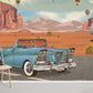 home decoration wallpaper painting featuring automobiles on a road trip.