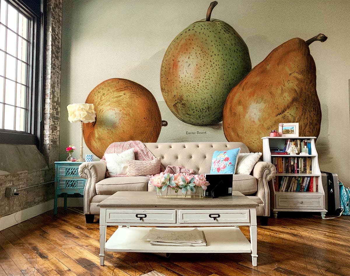 Ripe pear Mural Wallpaper for living Room decor