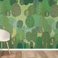 Vitality green wallpaper mural room