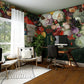 Wallpaper mural with colourful flowers floating in water, ideal for use in the decoration of bedrooms