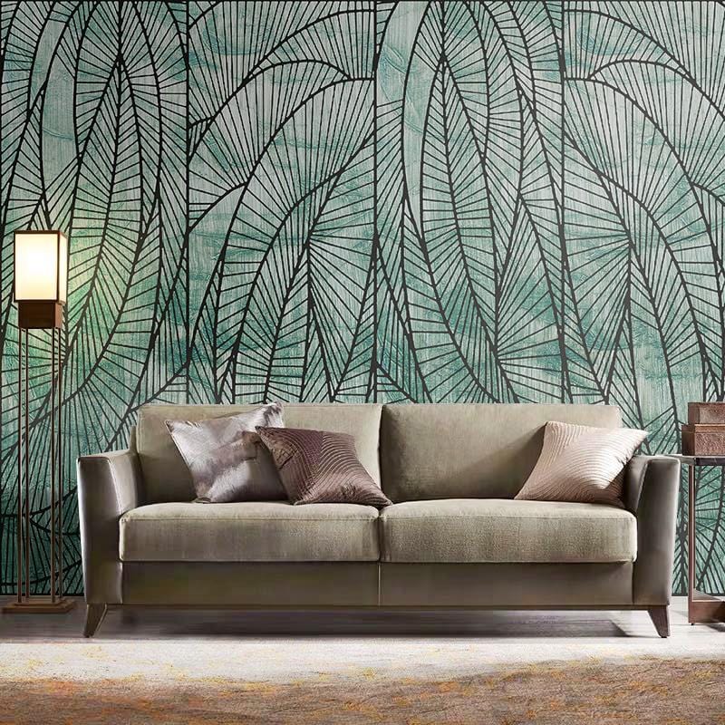 Transparent Leaves Wallpaper Mural Custom Design