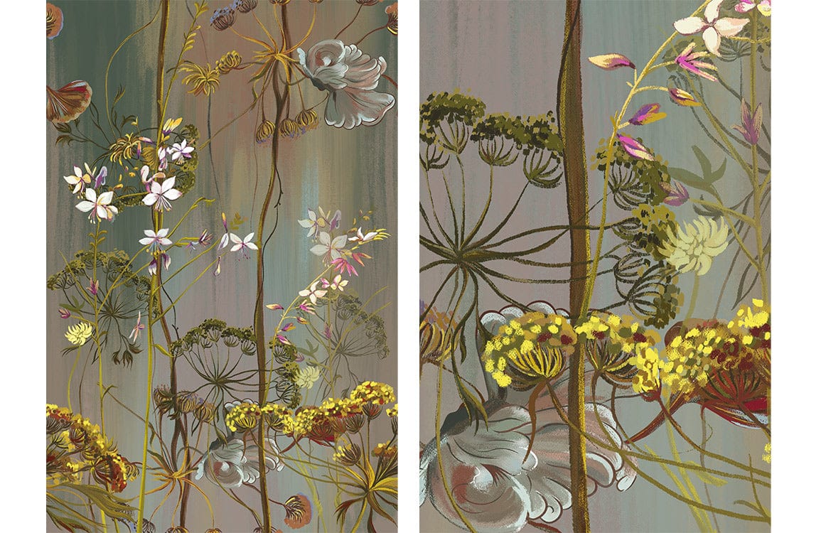Vintage Botanical Floral Mural Wallpaper