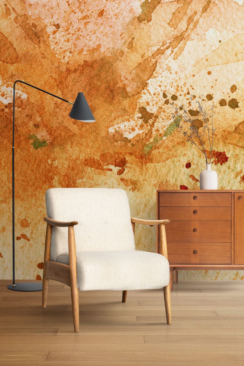 watercolor abstract wall mural room decor idea