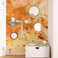 watercolor ombre mural for bathroom decoration design