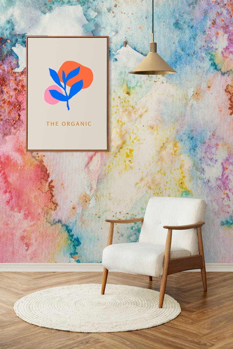 watercolor boom wallpaper mural hallway decoration