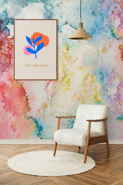 watercolor boom wallpaper mural hallway decoration