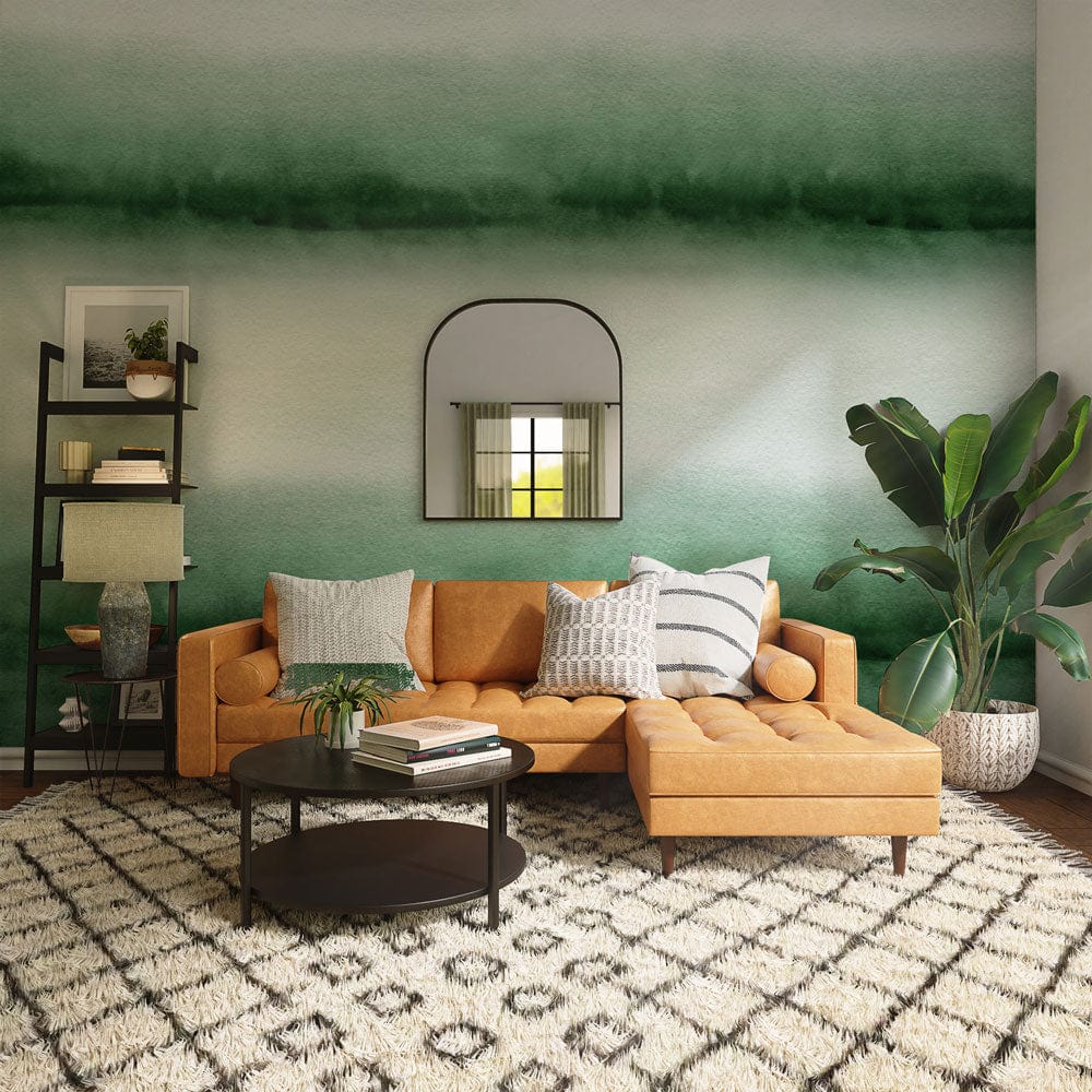 watercolor green layer wallpaper mural room decoration