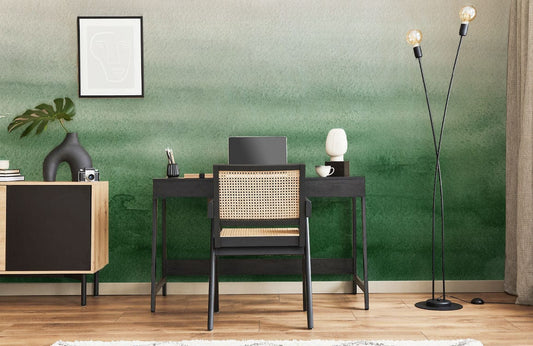 watercolor green texture wallpaper mural study room decoration