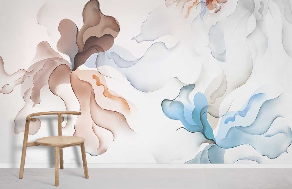 Abstract Floral Watercolor Wallpaper Mural