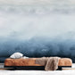 watercolor ombre wall mural hallway interior design