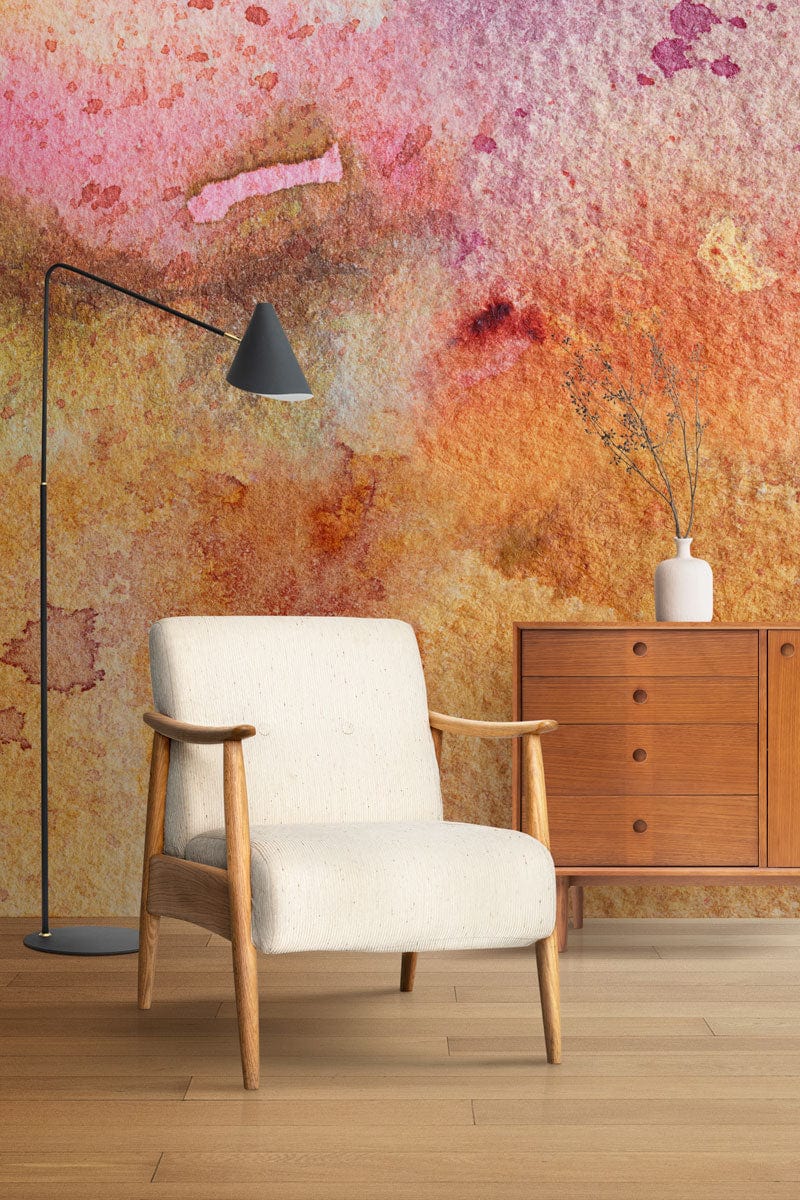 watercolor abstract wallpaper mural room decor idea