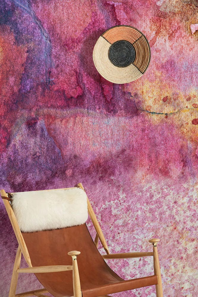 watercolor juice wallpaper mural hallway design