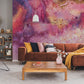 watercolor juice wallpaper mural living room decor idea