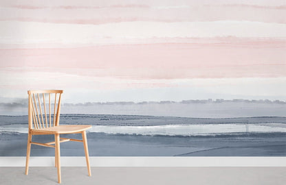 Abstract Watercolor Pink Blue Wallpaper Mural