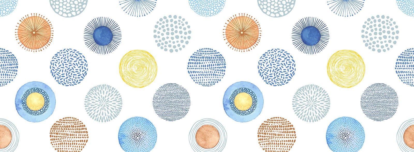 painted Circles watercolor Wallpaper Mural for wall decor