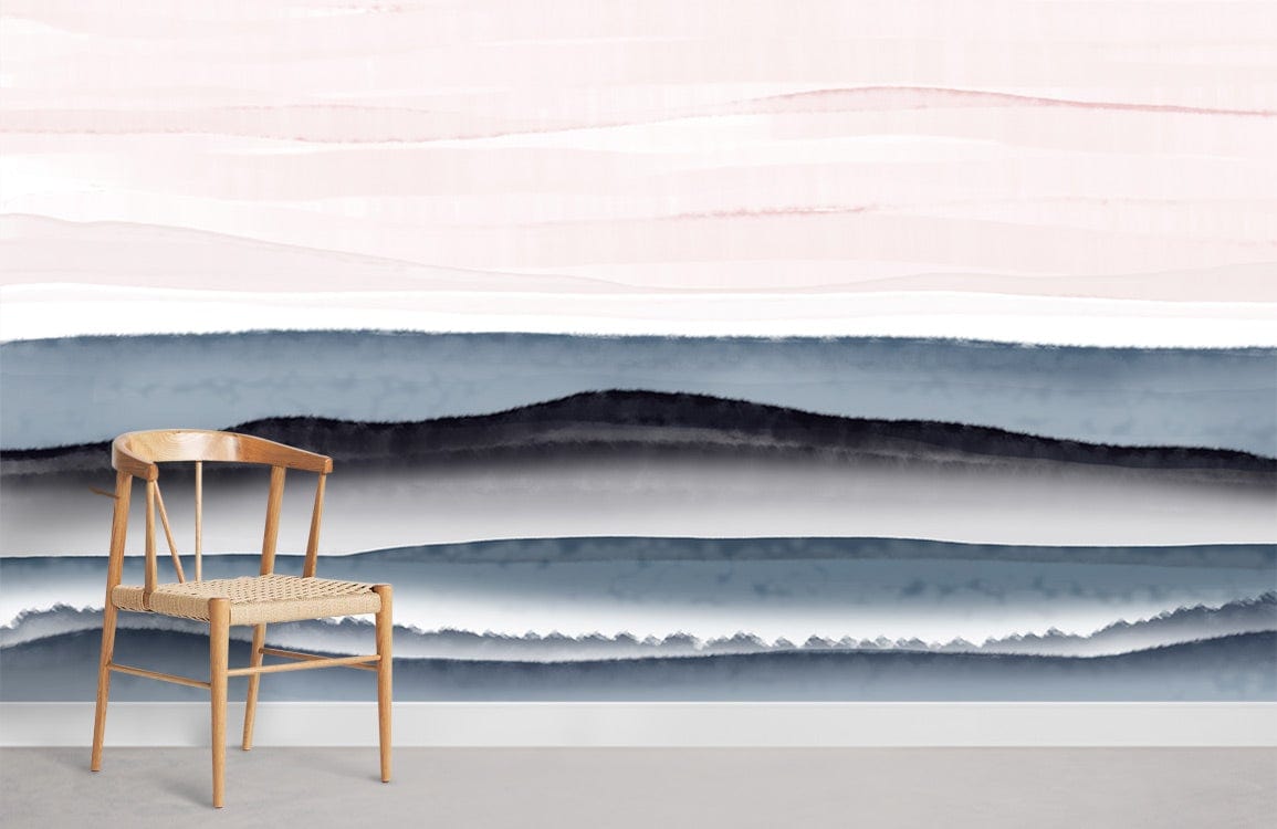 Abstract Watercolor Waves Mural Wallpaper