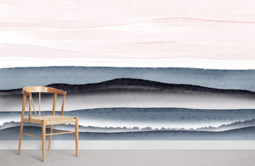 Abstrakte Aquarellwellen Wandtapete
