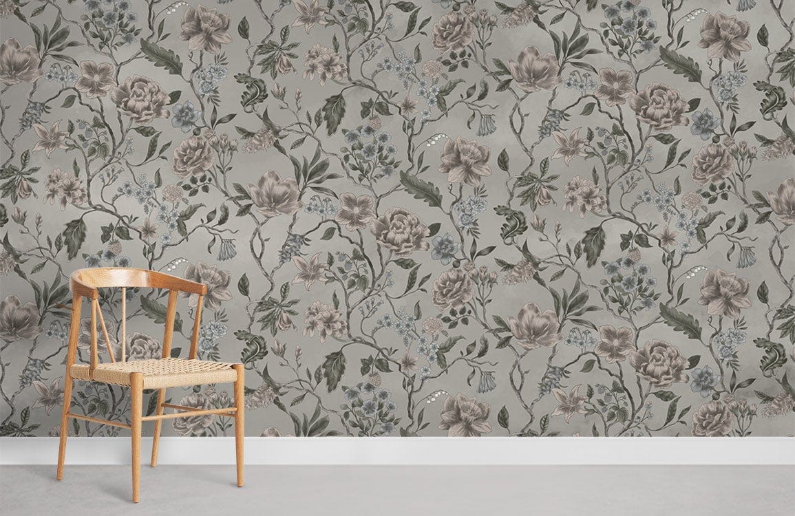 Vintage Floral Botanical Wallpaper Mural