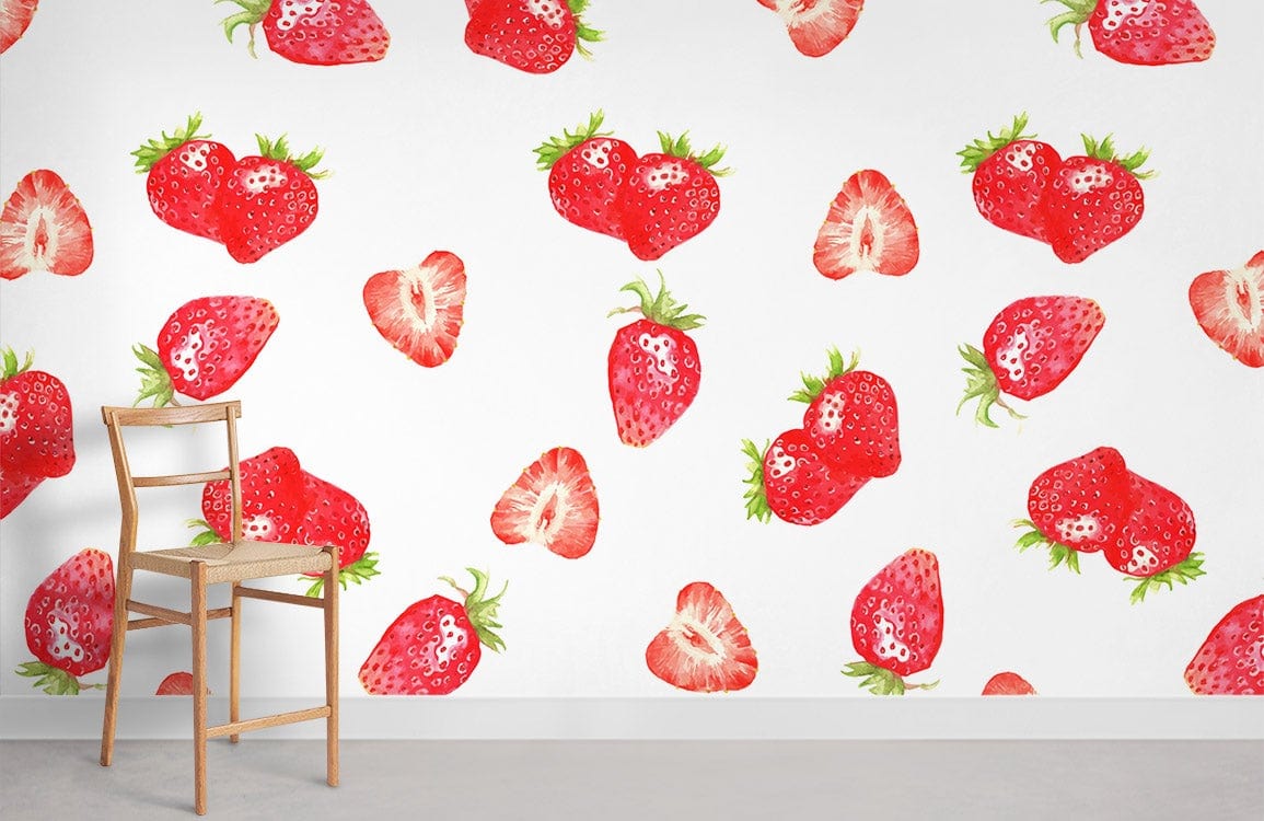 Slice Strawberry Wallpaper Mural Room