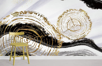 Watercolor Growth Ring Wallpaper Mural for Bedroom
