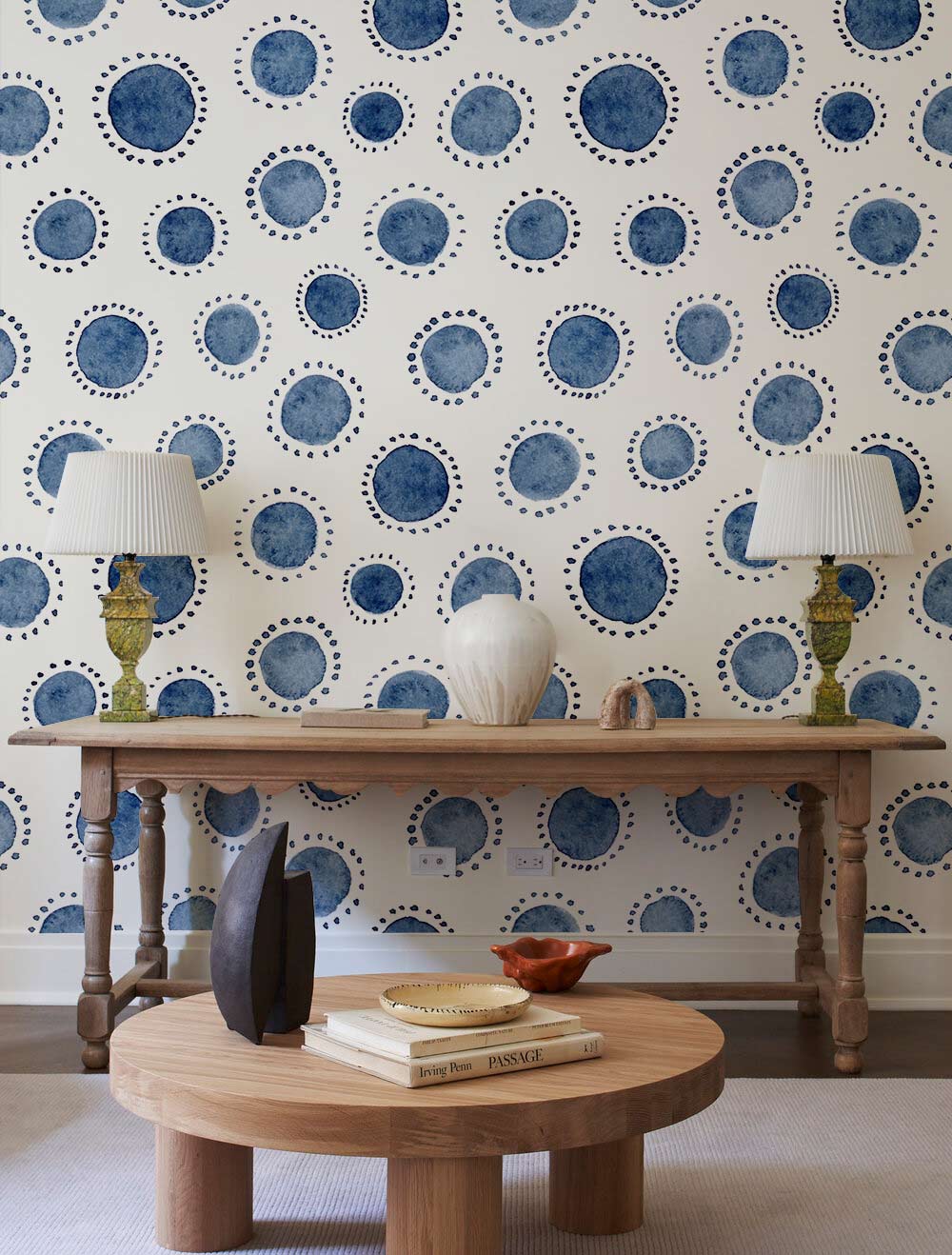 Indigo Polka Dot Mural Home Decor