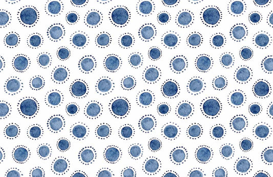 Indigo Polka Dot Custom Pattern Wallpaper Art