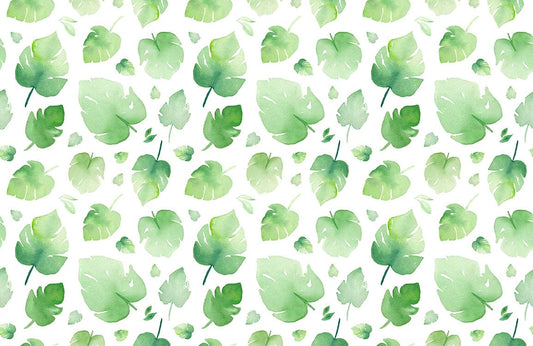Watercolor Leaf Pattern Mural Home Decor