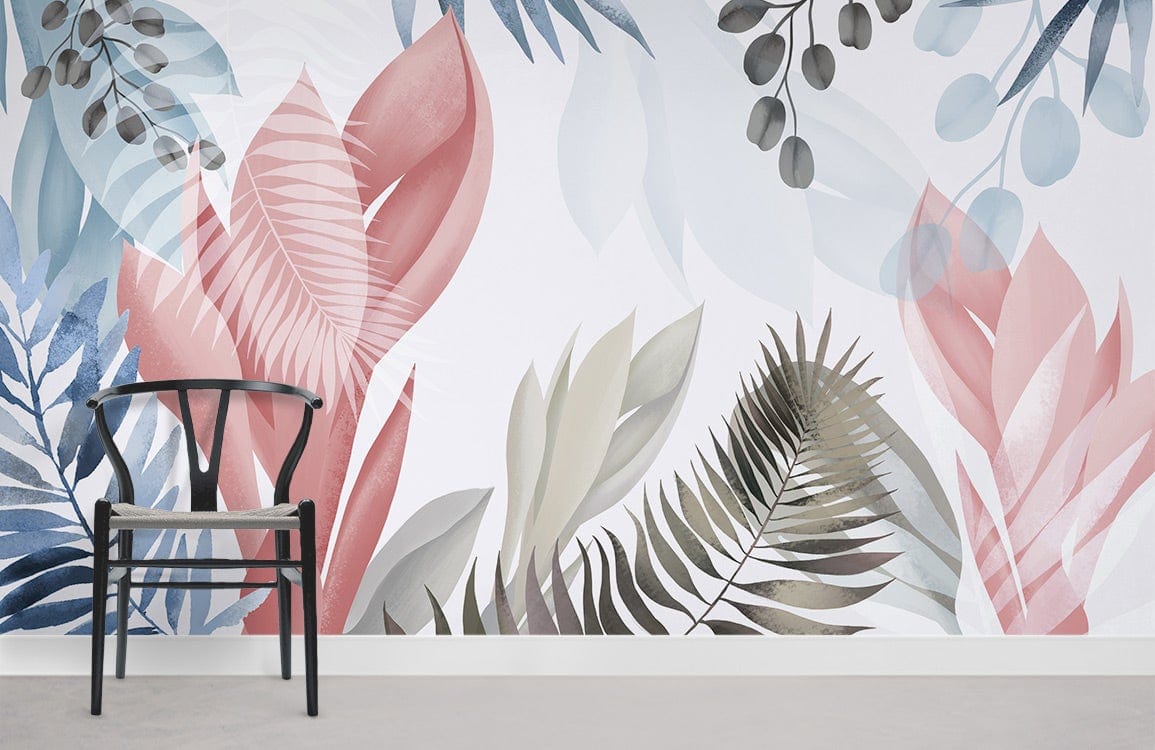 Art Abstract Leaves Wallpaper Mural Room