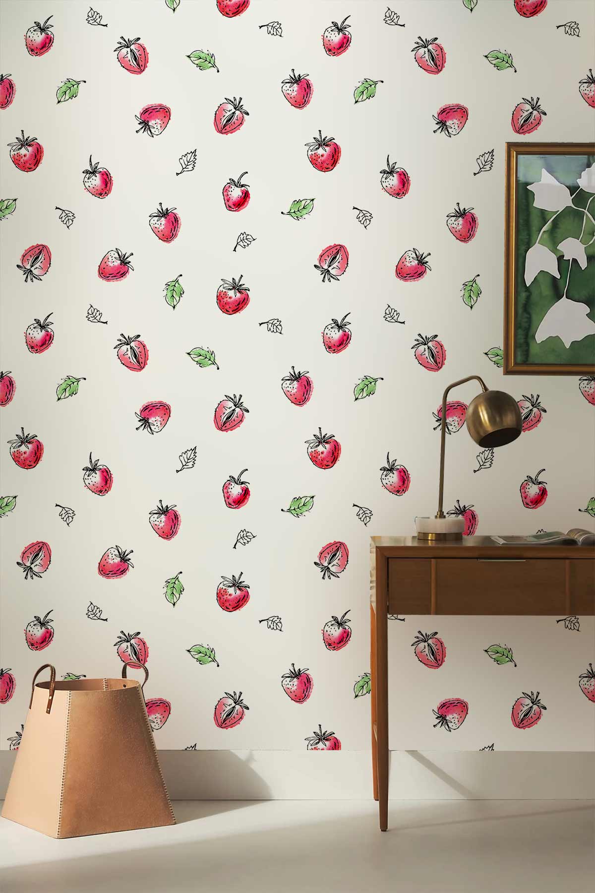 Watercolour Strawberry Pattern Home Decor