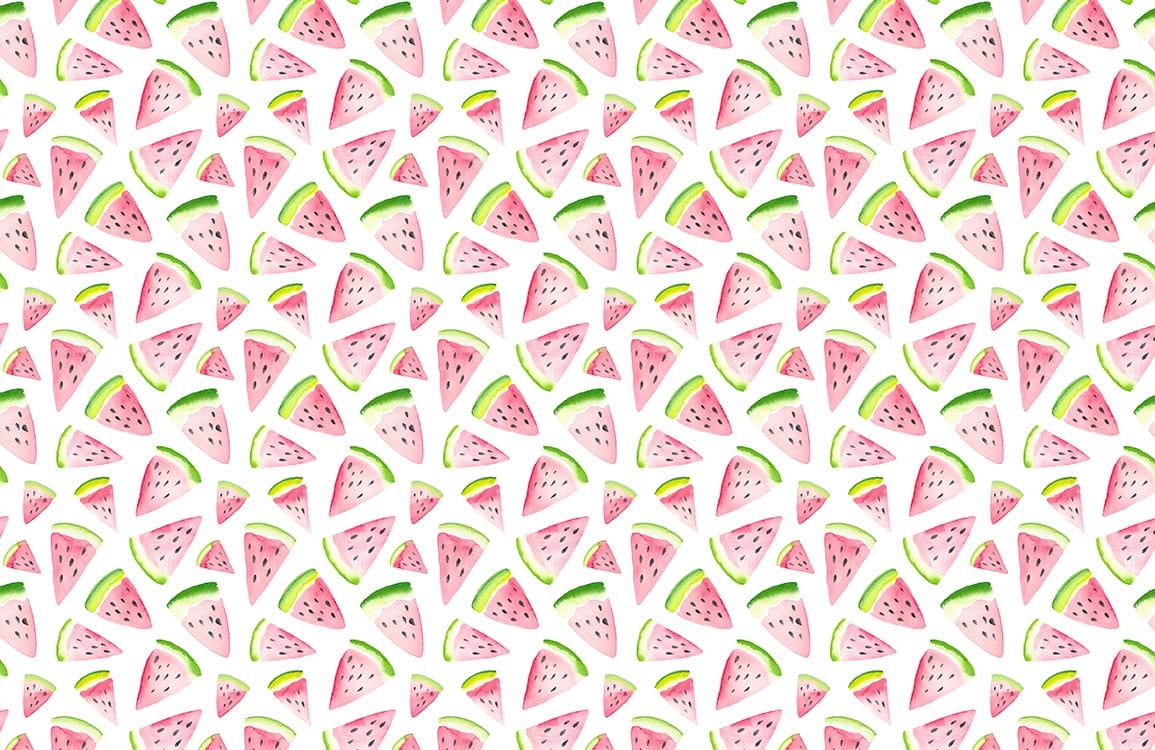 Whimsical Pink Watermelon Slice Mural Wallpaper