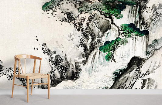 Waterfall Mountain Wall Mural For Room
