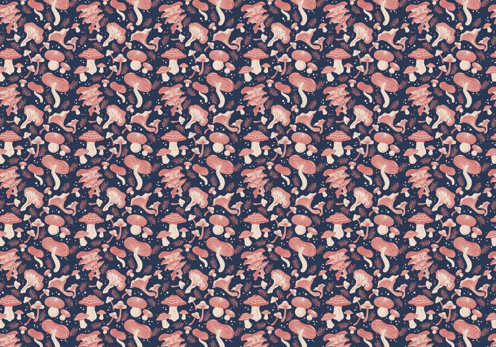Whimsical Forest Animals Navy Mural Wallpaper