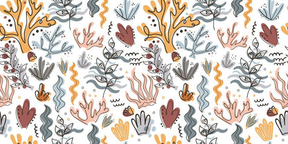 colorful waving seaweeds wallpaper mural for room decor