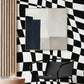 Wallcovering Mural with a Wavy Checkerboard Grid for Use in Decorating the Hallway