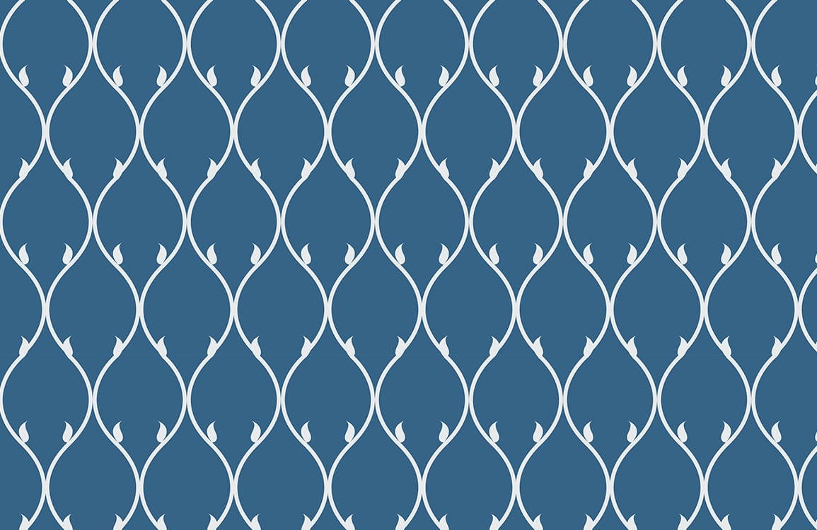 Wavy Lines Blue Wallpaper Mural Decor