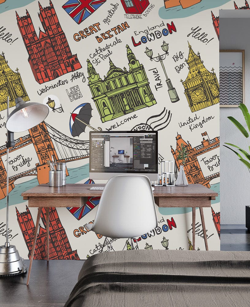 london landmark wallpaper mural office decoration