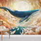 Whale in Clouds Wallpaper Mural