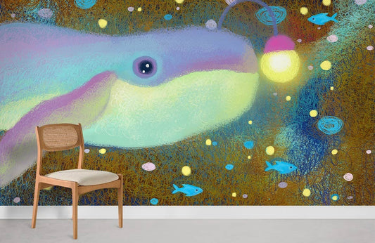 Whimsical Underwater Ocean Life Mural Wallpaper