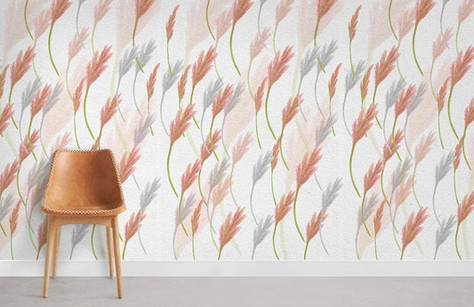 Wheat Print Leaf Pattern Wallpaper Home Interior