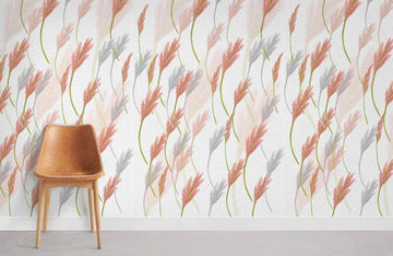 Pastel Botanical Patterned Mural Wallpaper