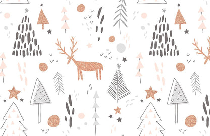 Whimsical Deer Cartoon Animal Wall Mural Home