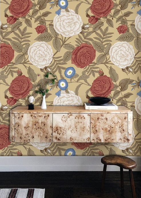 Vintage Floral Rose Pattern Mural Wallpaper | Ever Wallpaper ...