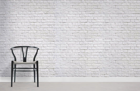 Modern White Brick Texture Mural Wallpaper