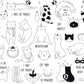 sketched cats animal wallpaper mural for room design