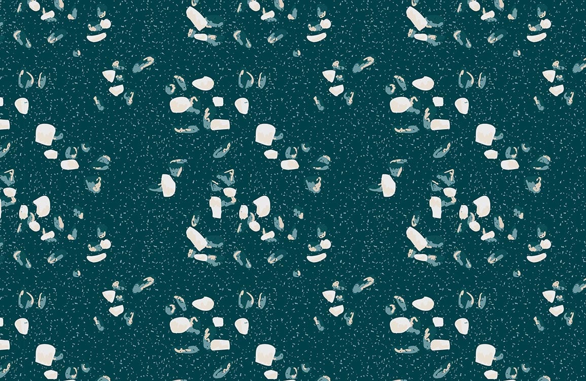 Charming Navy Nautical Crab Mural Wallpaper