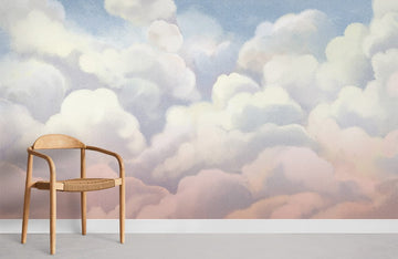 Soft Pastel Clouds Sky Wallpaper Mural